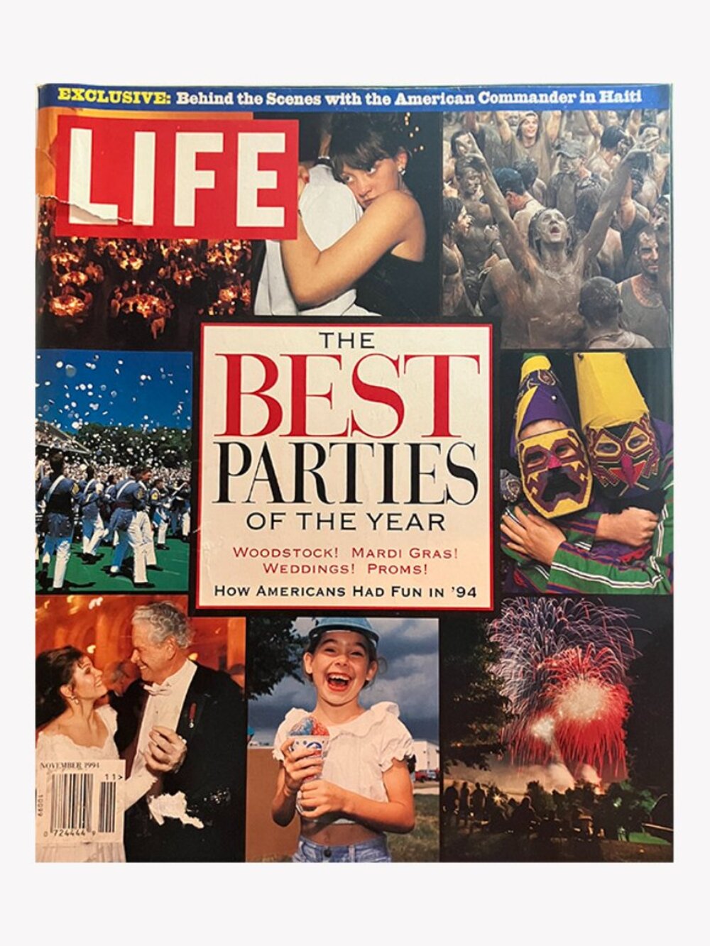 Vintage 90s Life Magazine Nov94 Best Parties of the Year Woodstock, Mardi Gras